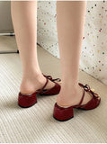 Bonnyshow  Designer Summer Thick Heel Women Slippers Fashion Butterfly-knot Ladies Outdoor Dress Slides Sandalias