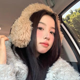 Bonnyshow Solid Plush Earmuffs Korean Outdoor Cycling Cold Proof Y2k Fluffy Ear Muffs Ear Protection Winter Headphones Ear Warmerss ladies
