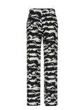 Bonnyshow Zebra Stripe Knitted Straight Pants Women Drawstring Elastic Waist Casual Loose Baggy Trousers Boho Vacation Outfits