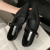 Bonnyshow  Sexy Pointed Toe Embroidery Flat Sandals for Women Breathable Mesh Belt Buckle Brand Designer Shoes Fashion Comfort Casual Shoe