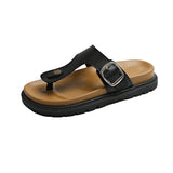 Bonnyshow  Summer Women Cork Slippers Outdoor Flip Flops Sandals Slippers Women Couple Beach Sandals for Women Shoes for Women