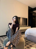 Bonnyshow  Summer Womens Leisure and comfortabel Loose T-shirt And Wear Floor Length Pants Fashion Two Piece Sets