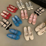 Bonnyshow  Women's Bow Toe Half Slippers Summer Non-Slip Inner Heightening Mary Jane Shoes for Women Soft Soled Breathable Sandals Slippers