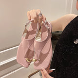 Bonnyshow  Brand Design Women Flat Sandals Clip Toe Leisure Outside Beach Shoes for Lady Fashion Metal Decoration 2025 Summer Footwear