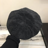 Bonnyshow Hat Beanie Cap Show Face Small Corduroy Beret women's Fashion Painter Hat Retro Autumn Winter Octagonal Hats