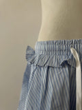 Bonnyshow  Loose Casual Blouse Stripe Shirts Mini Skirt 2 Pieces Sets Women Suit Spring Summer High Waist Short Skirt Set
