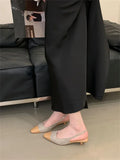 Bonnyshow  New Design Mixed Color Pointed Toe Women Pumps Fashion Elegant Slingbacks Thin Low Heels Party Prom Mule Shoes