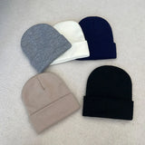 Bonnyshow Winter Knitted Hat Women Men Solid Color Warm Beanie Cap Female Autumn Crochet Woolen Hats Korean Unisex Skullcap