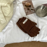 Bonnyshow Korean Women Cashmere Gloves Solid Label Dual-purpose Detachable Knitted Vest Gloves Fingerless Gloves Girl Y2k Accessories