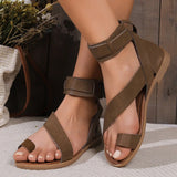 Bonnyshow  Women Sandals Soft Leather Summer Shoes Women Ankle Strap Flat Sandals Gladiator Women Summer Flip Flops Casual Chaussure Femme