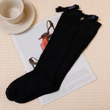Bonnyshow Bow Knot Lolita Socks Women Girls Long Socks Lolita Soft Jk Uniform Knee Socks Autumn Winter Bowknot Sweet JK Knitted Stockings