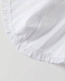 Bonnyshow  Sweet White Folds Blouse Top Women New Casual Single Breasted Ruffle Sleeveless Tank Tops Vest Preppy Style Basic Camisole Y2K
