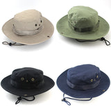 Bonnyshow Summer Hiking Sun Hat for Women Men Outdoor Camping Fishing Anti-UV Bucket Hat Solid Color Panama Wide Brim Fisherman Cap