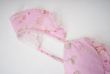 Bonnyshow  Romantic Floral Print Maxi Dress Ruffle Trim Lace Detail Tiered Long Pretty Pink For Women Sleeveless Summer TH9769