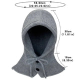 Bonnyshow Korean Balaclava Hat Women Men Winter Warm Knitted Hooded Cap Y2K Adjustable Drawstring Hats One-Piece Neck Collar Beanies