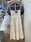 Bonnyshow  Floral Embroidery Lace Trim A-line Dress Women New Lace-up Buttons Sleeveless Mini Dresses Preppy Style Sweet Short Vestido Y2K