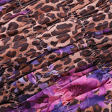 Bonnyshow  Floral Leopard Print Mini Skirt Set Backless Strapless Top Y2K Chic Two-Piece Outfit For Women Summer Casual Beachwear
