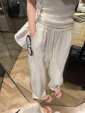 Bonnyshow Wide-Leg Pants Women's Summer New Fashion Premium Loose Casual Trousers