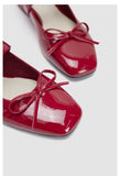Bonnyshow  New Ladies Shoes on Sale Mary Janes Women's High Heels Round Toe Bow Tie Dress Pumps Women Buckle Strap Crystal Med Heel Shoes