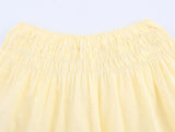 Bonnyshow  New 2025 Elastic High Waist Embroidered Shorts Women Yellow Holiday Casual Summer pantalones cortos