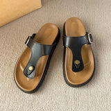 Bonnyshow  Summer Women Cork Slippers Outdoor Flip Flops Sandals Slippers Women Couple Beach Sandals for Women Shoes for Women