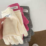 Bonnyshow Korean Women Cashmere Gloves Solid Label Dual-purpose Detachable Knitted Vest Gloves Fingerless Gloves Girl Y2k Accessories