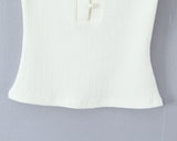 Bonnyshow  Women Hollow out Through Buttons Pearl Knitted Short Sleeve Sweater Crop Pullovers Knitwear All Match Knitting Tops Jumper