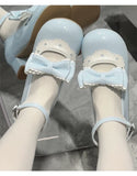 Bonnyshow  Original Lolita Style Round Head Low Heel Bow Mary Jane Shoes Elegant Casual 2025 New Spring and Autumn Women's Pumps
