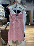 Bonnyshow  Floral Embroidery Lace Trim A-line Dress Women New Lace-up Buttons Sleeveless Mini Dresses Preppy Style Sweet Short Vestido Y2K