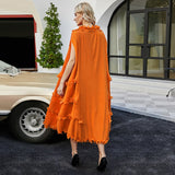 Bonnyshow  Miyake Pleated Women's Ruffled Lace Dress Solid Luxury Female Short Sleeve With Long Socks Vintage Summer New Fashion Dress