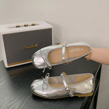 Bonnyshow  Designer Spring Women Mary Jane Shoes Fashion Square Toe Ladies Comfort Soft Sole Flats Women's Comfort Ballerinas Shoes