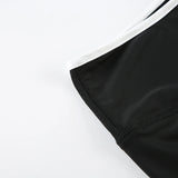 Bonnyshow  Sporty Casual Three Piece Suit Women Turtleneck Zipper Full Sleeve Coat+sleeveless camisole+High-waisted Elastic Shorts