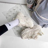 Bonnyshow  New Women New Fashion Platform Sport Shoes Women Summer Black Casual Chunky Sneakers Women Mesh Leather Platform Shoes