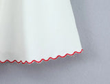 Bonnyshow  Floral Embroidery White Mini Sleeveless Dress Women Sexy V Neck Low Waist A-line Party Dresses Summer Robe 2025