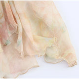Bonnyshow  Elegant Irregular Women's Skirt Beach Printing Flower Ruffle Hem Ankle-length Female Skirts 2025 Summer Fashion Lady Outwear