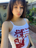 Bonnyshow Y2k Clothes Vintage Sleeveless Tank Top 2023 Summer Print Personality Bright Color Sleeveless Aesthetic Harajuku Streetwear Slim