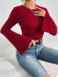Bonnyshow Women New T-shirt Autumn Fashion Streetwear O-Neck Casual Slim Long Sleeves Sexy Red Tees Elegant Female Versatile Top Clothing