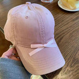 Bonnyshow Korean Ins Bow Knot Baseball Cap Summer and Spring Sun Protection Japanese Y2k Fashions Baseball Cap Travel Beach Hat Women