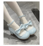 Bonnyshow  Original Lolita Style Round Head Low Heel Bow Mary Jane Shoes Elegant Casual 2025 New Spring and Autumn Women's Pumps