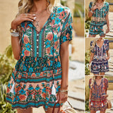 Bonnyshow New Fashion Boho Jumpsuit Shorts Women's Bohemian Clothes Female Playsuits Free Shipping