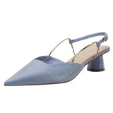 Bonnyshow  French Satin Style Sandals 2025 Spring Women New Baotou Mid Heel Design Luxury Pointed Versatile Single Shoes