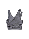 Bonnyshow Sexy Camis Solid Knit Short Hollow Out Sleeveless Tank Tops