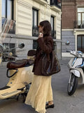 Bonnyshow  Solid Color Folds Long Skirt Women Summer New High Elastic Waist Chic Elegant A-line Faldas Streetwear Fashion Casual Midi Skirt