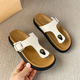 Bonnyshow  Summer Women Cork Slippers Outdoor Flip Flops Sandals Slippers Women Couple Beach Sandals for Women Shoes for Women
