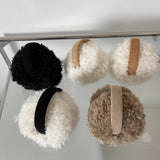Bonnyshow Korea Women's Wool Warm Earmuffs Solid Plush Outdoor Skiing Cycling Windproof Cold Ear Muffs Women Anti-freezing Earmuffs Winter