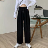 Bonnyshow  Women pants Black Jogging Sweatpants Women for pants Baggy Sports Pants Gray Jogger High Waist Sweat Casual Female Trousers