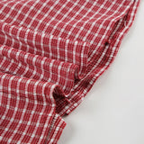 Bonnyshow  Plaid Print Retro Casual Blouses Fold Button Basic Slim Sexy 90s Streetwear Clothings Aesthetic Y2k Summer Outfits