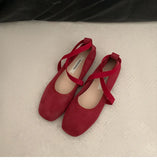 Bonnyshow  Ladies Ballet Shallow Flat Shoes Women's Retro Mary Jane Shoes Luxury soft sole shoe Women cross strap Flats Zapatos Mujer 2025