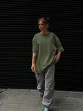 Bonnyshow 100% Cotton Retro T-shirt Women Vintage Short-sleeve Wax printing T Shirts Men Solid Color Hip Hop Loose Tees
