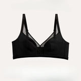 Bonnyshow Summer Super Thin Bra Mesh Sexy Push Up Bra No Steel Ring Modal Cotton Rabbit Ear Fixed Cup Plus Size Minimizer Bras For Women